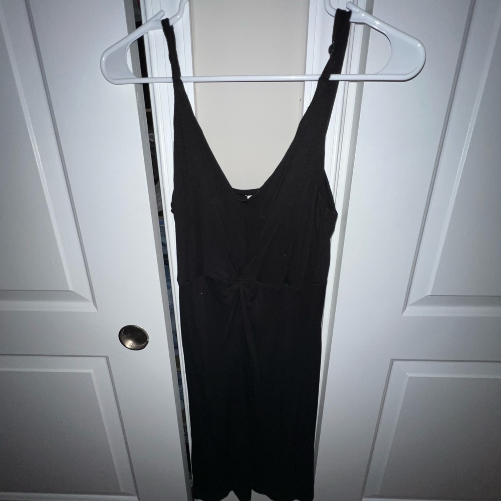 Black cotton sleeveless dress